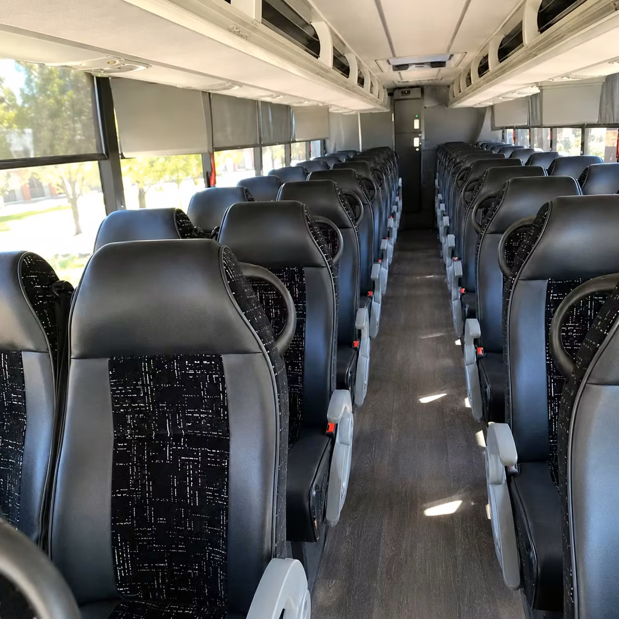 56 passenger charter bus inside